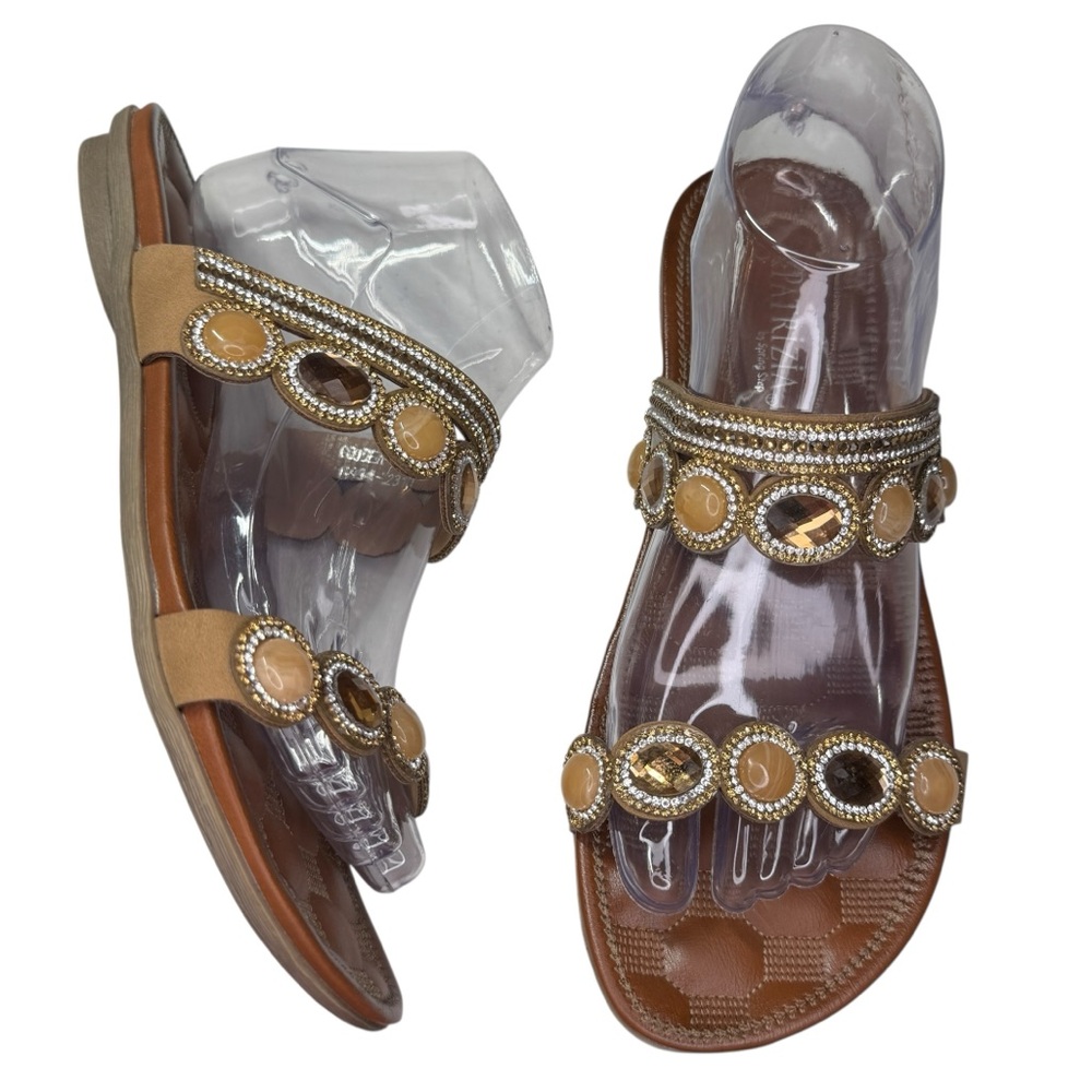 Patrizia by Spring Step Gooden Tan boho sandals slides shoes women’s size 9